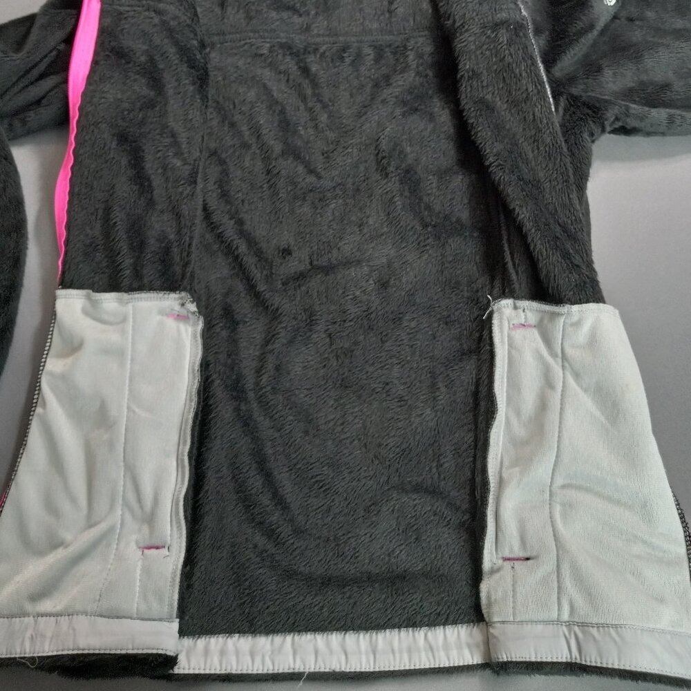 Free Country Girls XL 16 Black Pink Quilted Fleece Full Zip Hooded Jacket - Picture 9 of 13